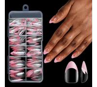 ZEPFJHE Faux ongles à la mode French Tips à presser pour les artistes de manucure différentes tailles