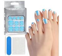 ZEPFJHE Faux ongles d'orteils à presser sur les ongles d'orteils complets Faux ongles d'orteils carrés Faux ongles d'orteils à coller sur les ongles d'orteils