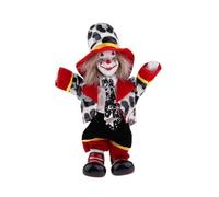 ZEPFJHE Figurine de clown de cirque en porcelaine de 17,8 cm avec costume coloré et finition brillante pour décoration d'étagère de bureau, poupée de clown en céramique