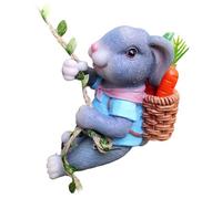 ZEPFJHE Figurine de lièvre grimpant imperméable à l'eau - Ornements de jardin à suspendre - Fait à la main - En résine - Pour intérieur ou extérieur