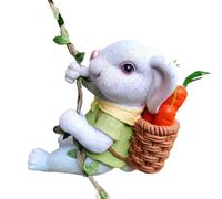 ZEPFJHE Figurine de lièvre grimpant imperméable à l'eau - Ornements de jardin à suspendre - Fait à la main - En résine - Pour intérieur ou extérieur