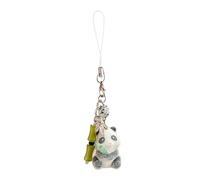ZEPFJHE Flocking Keychain Phone Lanyard Rope Artistic Panda Figure Construction Légère Ornement De La Construction Pour Les Clés De Panda Élégants