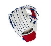 ZEPFJHE Gant de baseball avec rembourrage d'absorption des chocs intégré en cuir avec bande de poignet réglable pour adulte, blanc et bleu