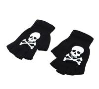 ZEPFJHE Gants thermiques tendance et élégants en fibre de polyester Motif squelette Pour Halloween Hiver Cyclisme Ski Escalade