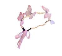 ZEPFJHE Girl Hair Hoop Butterfly Pearls Couronnes Pour La Reine Anniversaire Bands Bands Photo Accessoires Costumes Elegant Headwear Kids Hairpin Hair