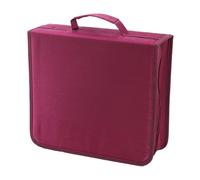 ZEPFJHE Grand étui de rangement portable pour musique, films, jeux, capacité 256/384 en tissu non tissé, support léger, rose rouge, 384 pieces