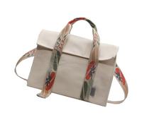 ZEPFJHE Grand sac à bandoulière en toile pour femme - Élégant sac à main - Grand sac à main - Bandoulière réglable - Pour un usage quotidien, Fleur blanche, One Size