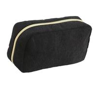 ZEPFJHE Grande trousse à crayons en velours côtelé de grande capacité, trousse de maquillage de voyage pour étudiants, femmes, filles, Noir