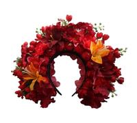 ZEPFJHE Guirlandes de mariée florales couronnes de fleurs de mariage bandeau de plage bandeau cheveux fille accessoire de cheveux femme accessoires de tête créoles