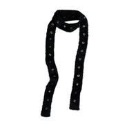 ZEPFJHE Hollows Écharpe tricotée en peluche à longues rayures pour l'hiver Mélange acrylique doux Unisexe Accessoire pour femmes et hommes, Noir , M