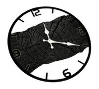 ZEPFJHE Horloge murale silencieuse en bois pratique avec cadre en métal - Installation facile - Décoration de bureau et de salon - Horloge murale contemporaine