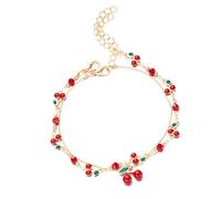 ZEPFJHE Hot Day Cerises Fruits étincelants Zircon cubique Glands Collier Réglable Bijoux pour Adolescentes et Femmes Party Neck Jewelry, taille unique, Comme décrit, Comme décrit.