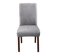 ZEPFJHE Housse de chaise texturée infroissable à motif de feuilles - Housse élastique lavable en machine pour la maison et l'espace commercial - Housse de chaise de salle à manger élastique