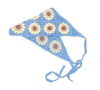 ZEPFJHE Joli bandeau tricoté vintage pour femme - Écharpe triangulaire - Bandeau élastique - Accessoire de voyage pour prendre des photos