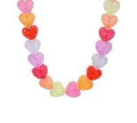 ZEPFJHE Joli collier avec pendentif en résine en forme de cœur aux couleurs vives léger et confortable Chaîne réglable Accessoire pour un usage quotidien Collier léger à breloques bonbons, taille