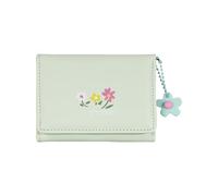 ZEPFJHE Joli porte-monnaie en cuir synthétique à trois volets avec imprimé floral pour les voyages, sac à monnaie en cuir PU, porte-monnaie de crédit, porte-monnaie, Vert, Beauté de masse