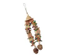 ZEPFJHE Jouet à mâcher pour petits animaux pour oiseaux et perroquets à mâcher en bois pour mâcher les dents et grincer les dents, jouet à suspendre pour cage à oiseaux