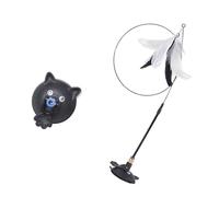 ZEPFJHE Jouet pour animaux de compagnie en acier élastique avec base à ventouse sécurisée pour l'intérieur et les agilités, baguette pour animal de compagnie pour les voyages