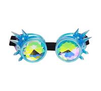 ZEPFJHE Kaléidoscopes Lunettes Raves Psychédéliques Sterevunk Lunettes avec Prismes Arc-en-ciel Diffraction Lentille Cristal Lunettes Rave