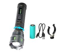 ZEPFJHE Lampe de Poche Rechargeable à Faisceau réglable avec Corps en ABS, de Lampe Multi-Mode pour la pêche de Nuit, Lampe de pêche de Nuit, Camping, randonnée, Patrouille, Torche extérieure,