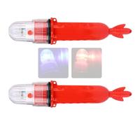 ZEPFJHE Lampe LED étanche durable pour leurres de poissons 3 V basse tension Balise clignotante pour bateaux de navigation et leurre de poisson Lampe appât de pêche de nuit