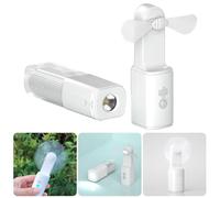 ZEPFJHE Lampes De Poche À LED Pratiques Petites Lampe De Poche Rechargeable avec Une Texture en Plastique Ventilateur Refroidissement Intégré pour Les Aventures Voyage USB