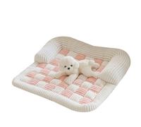ZEPFJHE Lit pour animal domestique avec traversins en mousse en forme d'œufs, tapis de canapé en peluche facile à installer pour chiens