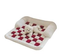 ZEPFJHE Lit pour animal domestique avec traversins en mousse en forme d'œufs, tapis de canapé en peluche facile à installer pour chiens