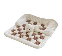 ZEPFJHE Lit pour animal domestique avec traversins en mousse en forme d'œufs, tapis de canapé en peluche facile à installer pour chiens