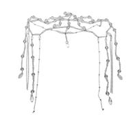 ZEPFJHE Long bandeau pour femme avec perles transparentes en forme de goutte d'eau