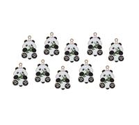 ZEPFJHE Lot de 10 breloques panda adorables en forme d'animal de dessin animé pour accessoires faits à la main, accessoires de bijoux, accessoires d'artisanat