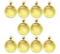 ZEPFJHE Lot de 10 plateaux ronds pour pendentifs - 25 mm - Accessoires de fabrication de bijoux, taille unique, Comme décrit, Comme décrit.
