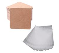 ZEPFJHE Lot de 100 broches carrées en papier kraft marron pour la vente de bijoux, artisanat, vente au détail, rangement de présentation en papier, taille unique, Comme décrit