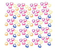 ZEPFJHE Lot de 100 perles intercalaires en acrylique en forme de cœur/fleur/papillon pour bijoux créatifs