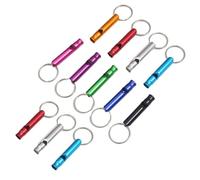 ZEPFJHE Lot de 12 sifflets d'urgence portables avec porte-clés pour le camping, la randonnée, le sport, les situations d'urgence avec porte-clés