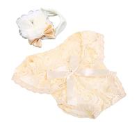 ZEPFJHE Lot de 2 accessoires de photographie pour nouveau-né de 0 à 1 mois, bandeau en dentelle avec nœuds en ruban