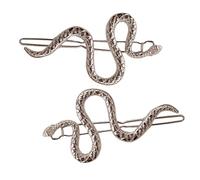 ZEPFJHE Lot de 2 barrettes à cheveux métalliques tendance en forme de serpent - Style rétro - Frange de cheveux - Décoration fantaisie - Bijoux tendance