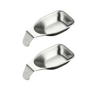 ZEPFJHE Lot de 2 bols à condiments miniatures en acier inoxydable pour cuisine, salle à manger, extérieur, assiettes d'apéritif, multi-usages, plats à sauce de cuisine