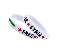 ZEPFJHE Lot de 2 bracelets délicats en silicone avec drapeaux syriens pour exprimer la paix et les causes internationales, taille unique, Comme décrit