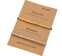 ZEPFJHE Lot de 2 bracelets tendance en acier inoxydable avec code Morse pour couple - Texture unique pour les jeunes amoureux et élégants, taille unique, Comme décrit