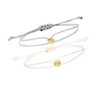 ZEPFJHE Lot de 2 bracelets unisexes en perles tressées réglables pour couple, bijoux de fête, accessoires de poignet élégants, taille unique, Comme décrit