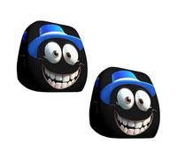 ZEPFJHE Lot de 2 housses élastiques pour appuie-tête de voiture motif gros yeux amusants universelles pour voiture, camion, tissu polyester extensible