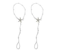 ZEPFJHE Lot de 2 jolies chaînes de cheville en perles pour pieds nus et sandales - Bijoux décoratifs pour femmes et filles - Pour enfants et garçons, taille unique, Comme décrit