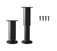 ZEPFJHE Lot de 2 pieds de meubles réglables en hauteur avec coussinet absorbant les chocs antidérapants pour lit, chaises et tables