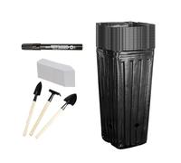 ZEPFJHE Lot de 20 grands pots de fleurs carrés avec drainage supérieur pour jardin et maison