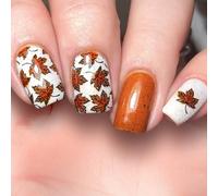 ZEPFJHE Lot de 24 faux ongles pailletés à presser avec motifs de feuilles pour manucure européenne