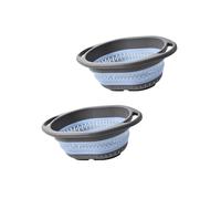 ZEPFJHE Lot de 3 passoires alimentaires pliables - Panier multifonction en silicone avec drainage stratégique - Économie d'espace - Panier de rangement pliable essentiel pour la cuisine