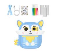 ZEPFJHE Lot de 3 rouleaux de papier photo pour enfants - Coque en silicone résistante aux chocs - Vidéo 1080p - Cadeau d'anniversaire - Impression instantanée avec papier, bleu