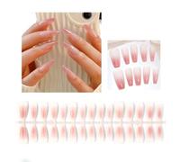 ZEPFJHE Lot de 30 faux ongles longs à presser en acrylique brillant pour femmes et filles