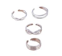 ZEPFJHE Lot de 4 bagues de collection de bijoux d'orteil - Accessoires de vacances - Convient pour les vacances